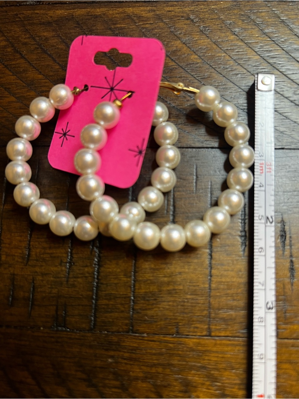 Pearl Bead Hoop Earrings - White Pearlescent